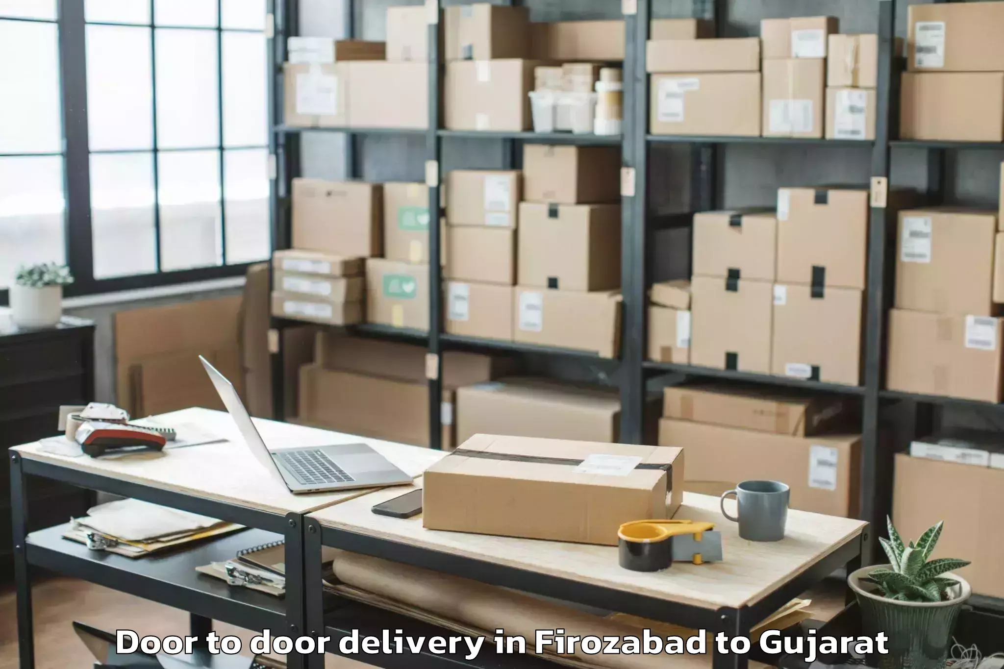 Trusted Firozabad to Khambhaliya Door To Door Delivery